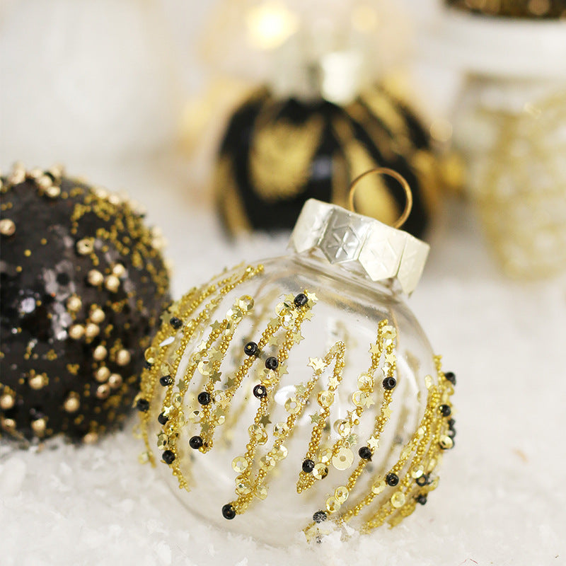 25 bolas de Navidad para árbol de Navidad, adornos colgantes, adornos dorados negros para decoración del hogar