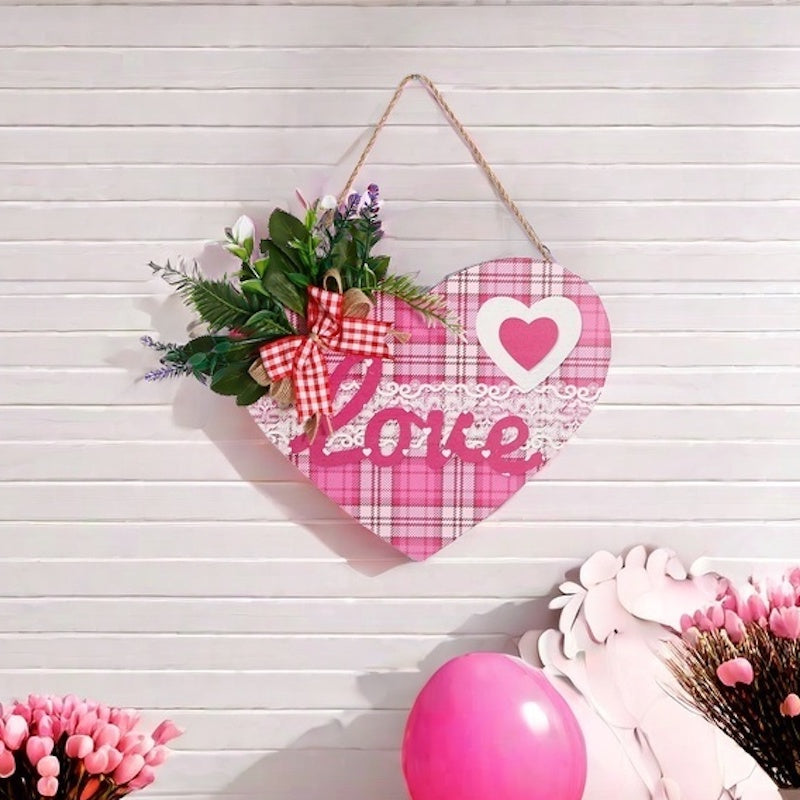 Wooden Sign Heart-shaped Hanging Decorations Wedding Engagement Anniversary Ornaments Home Decor