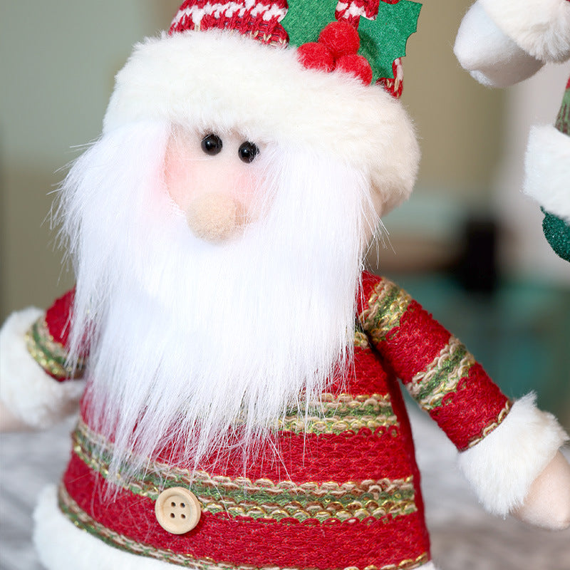 Christmas Decorations Stripe Santa Telescope Doll Snowman Deer Ornaments Gifts
