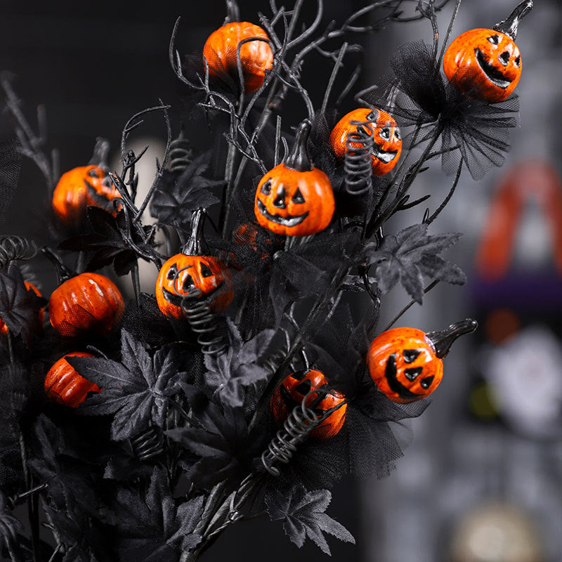 Halloween Decorations 5Pack Scary Pumpkin Branch Bouquet Ornaments Fall Home Decor