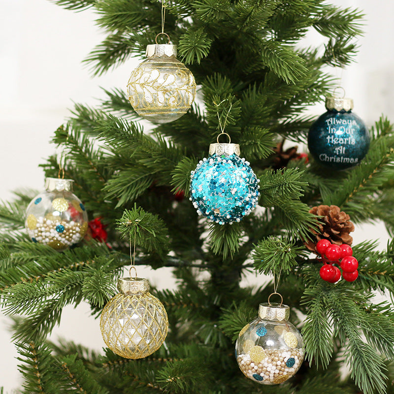 PET Painted Christmas Balls Blue Golden Baubles for Xmas Tree Decorations Party Ambient Hanging Ornament Home Decor