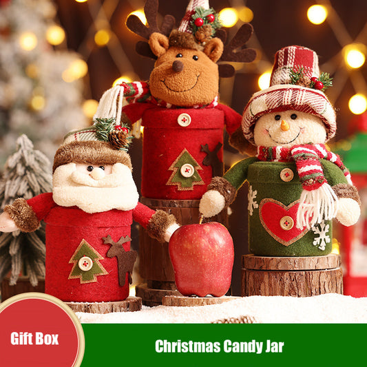 Christmas Decorations Gift Box Santa Snowman Candy Jar Holiday Home Decor Kids Gifts