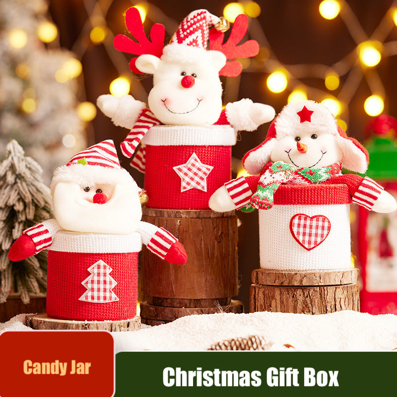 Christmas Gift Box Santa Candy Jar Table Snowman Ornaments Xmas Decorations Kids Gift Home Decor