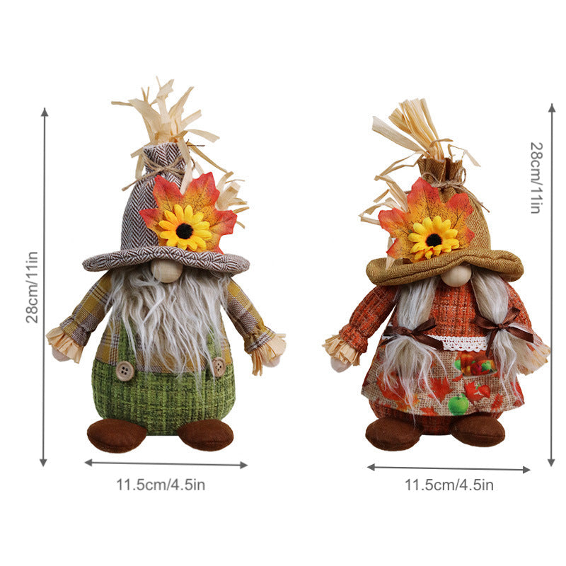 Fall Decorations Gnome Doll Ornaments Thanksgiving Home Decor Harvest Festival Decorations Sunflower Maple Dwarf Autumn Gifts