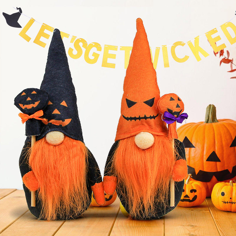 Halloween Decorations Faceless Pumpkin Gnome Doll Room Ornaments Party Props Gifts Home Decor