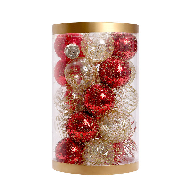 Christmas Ball Decorations 25PCS PET Painted Glitter Baubles for Christmas Tree Hanging Ornaments Party Home Decor.