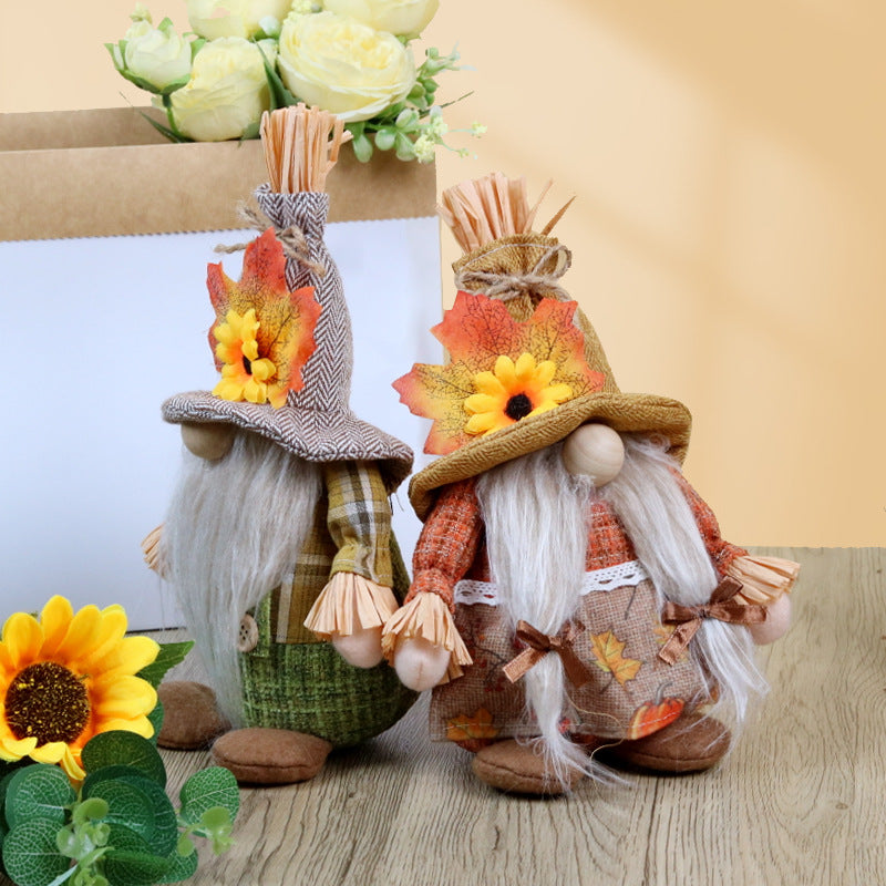 Fall Decorations Gnome Doll Ornaments Thanksgiving Home Decor Harvest Festival Decorations Sunflower Maple Dwarf Autumn Gifts