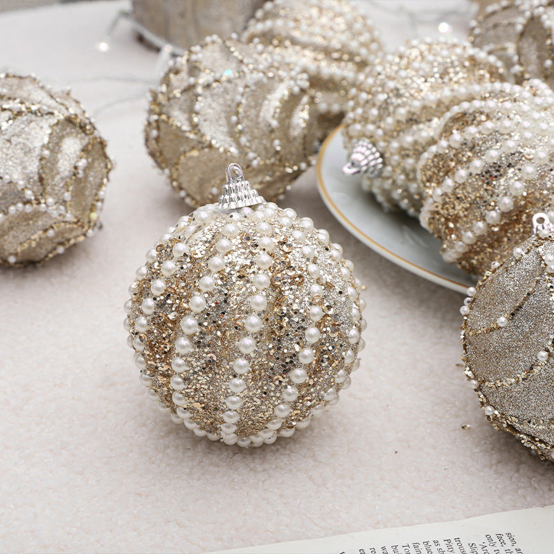 Christmas Decorations Bead Painted Foam Christmas Ball Set Xmas Tree Pendant Holiday Hanging Ornament 12PCS 8cm/3.1in