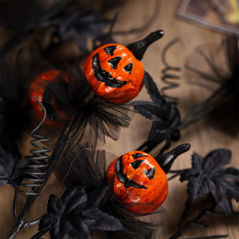 Halloween Decorations 5Pack Scary Pumpkin Branch Bouquet Ornaments Fall Home Decor