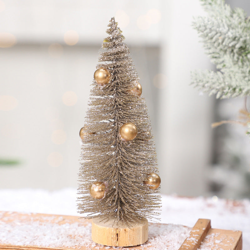 Christmas Decorations Mini Pine Needle Christmas Tree Desktop Micro Landscape Ornament