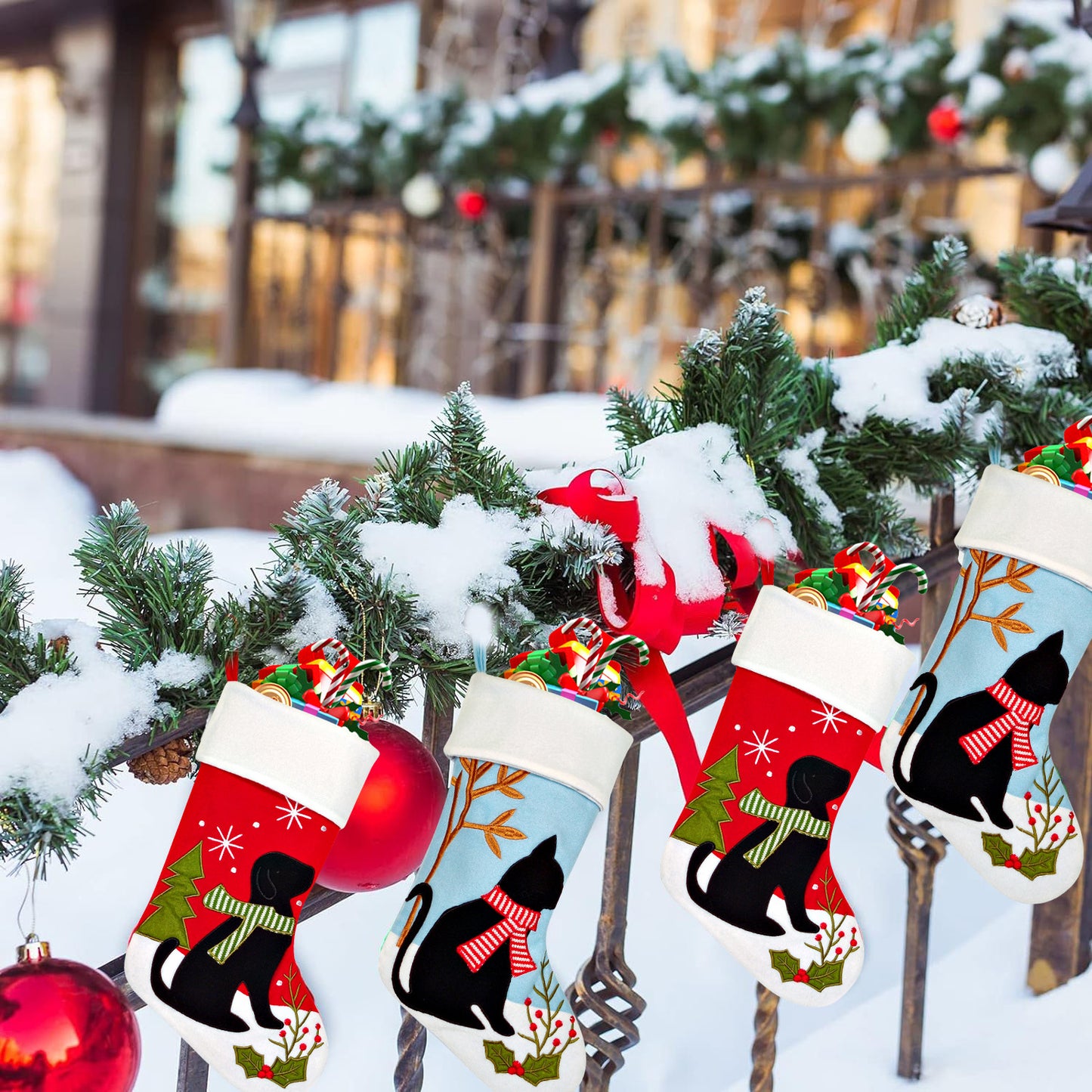 Christmas Decorations Big Gift Bag Embroider Pet Stocking Xmas Tree Hanging Fireplace Home Decorations
