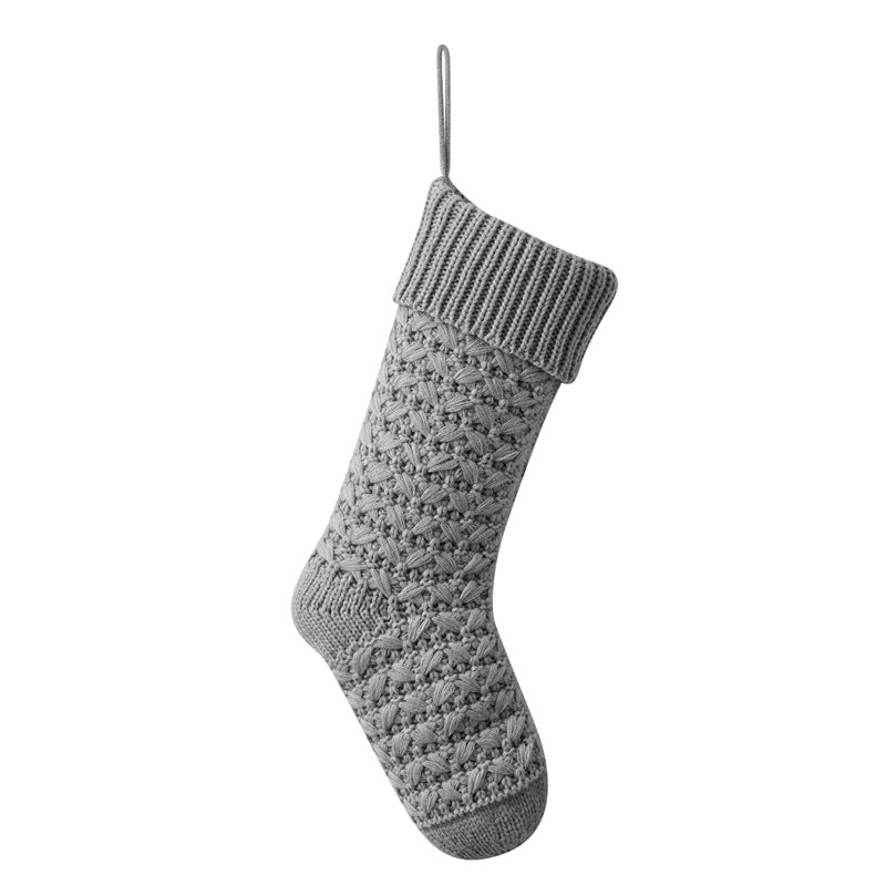 Christmas Hanging Ornament Knitted Stocking Gift Bag Socks Xmas Party Decorations Candy Bag