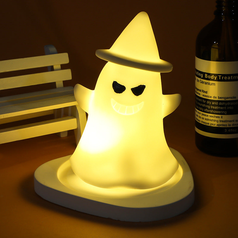 2Pack Halloween LED Night Lamp Ghost Pumpkin Candle Light Ornaments Room Pub Table Decoration
