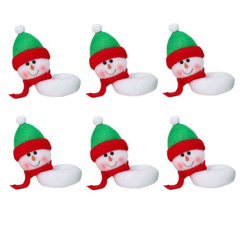 3Pack Lint Wine Cup Hug Christmas Decorations Bottle Holder Santa Snowman Ornaments Holiday Party Homecor