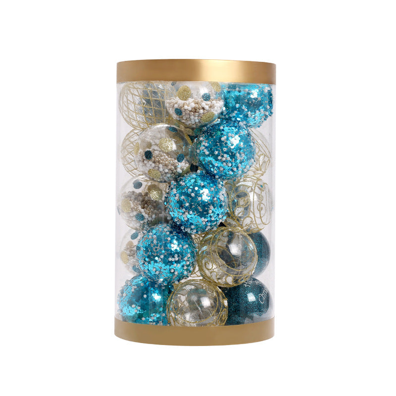 PET Painted Christmas Balls Blue Golden Baubles for Xmas Tree Decorations Party Ambient Hanging Ornament Home Decor