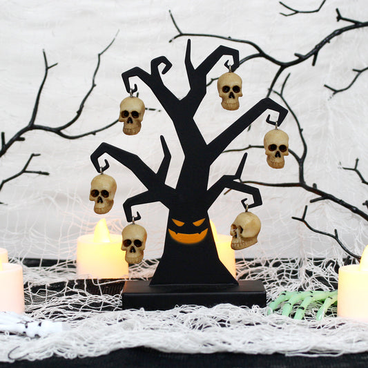 Halloween Decorations Skull Tree Ornaments Metal Craft for Home Decor Gifts