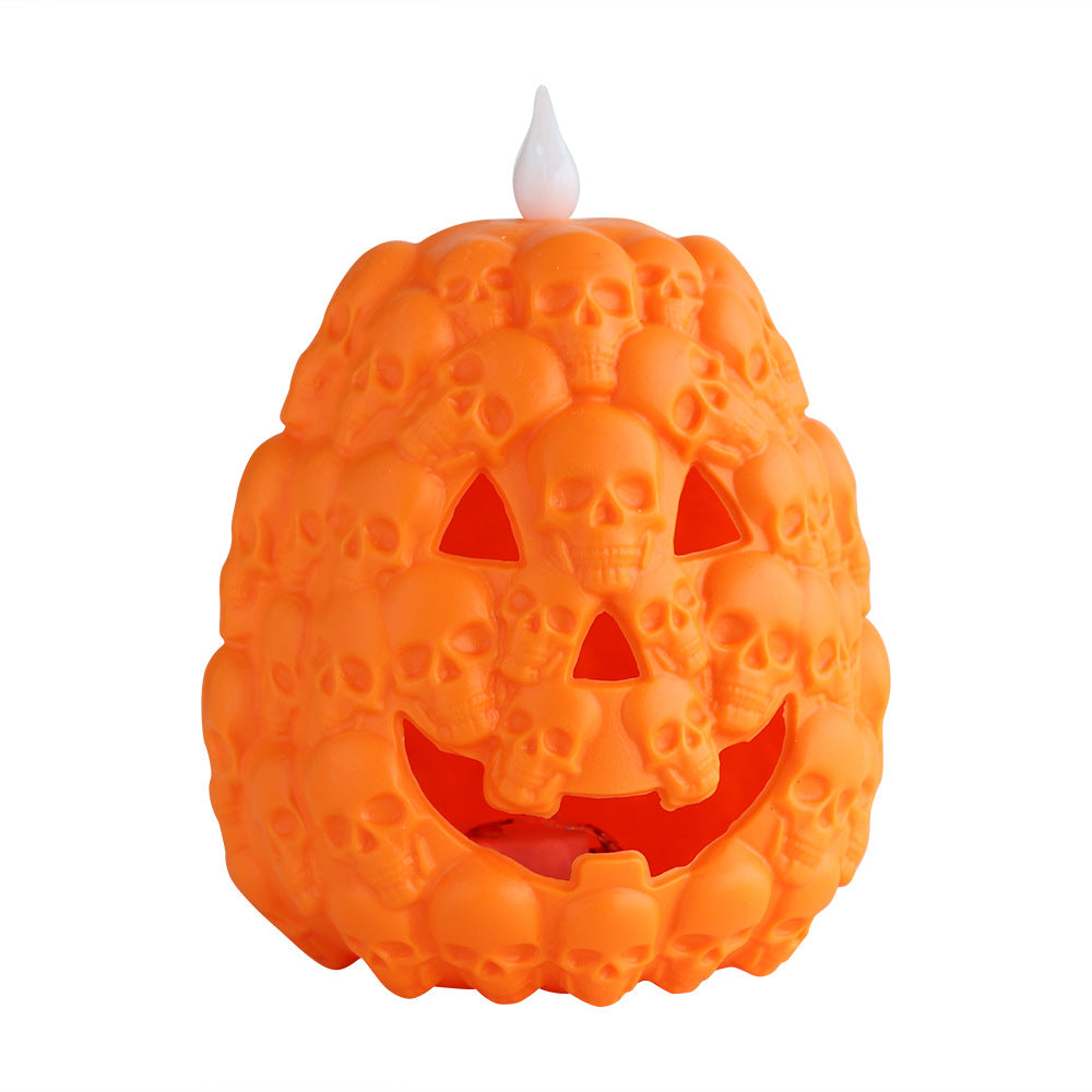 Halloween Decorations LED Pumpkin Light Skull Decorative Night Lamp Pumpkin Ornaments Party Props Hollow Candle Lamp Home Decor