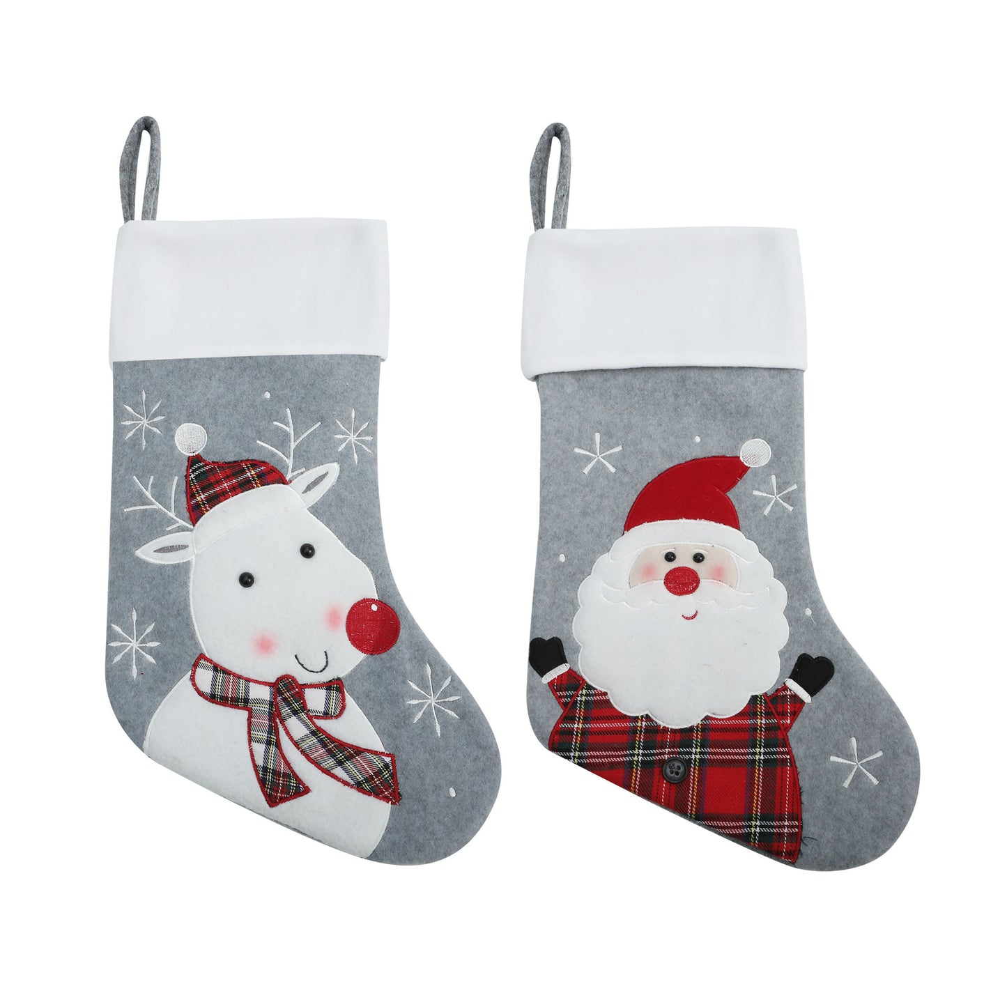 Christmas Stocking Decorations Cartoon Santa Snowman Socks Gifts Candy Bag Xmas Tree Hanging Ornaments Holiday Decor