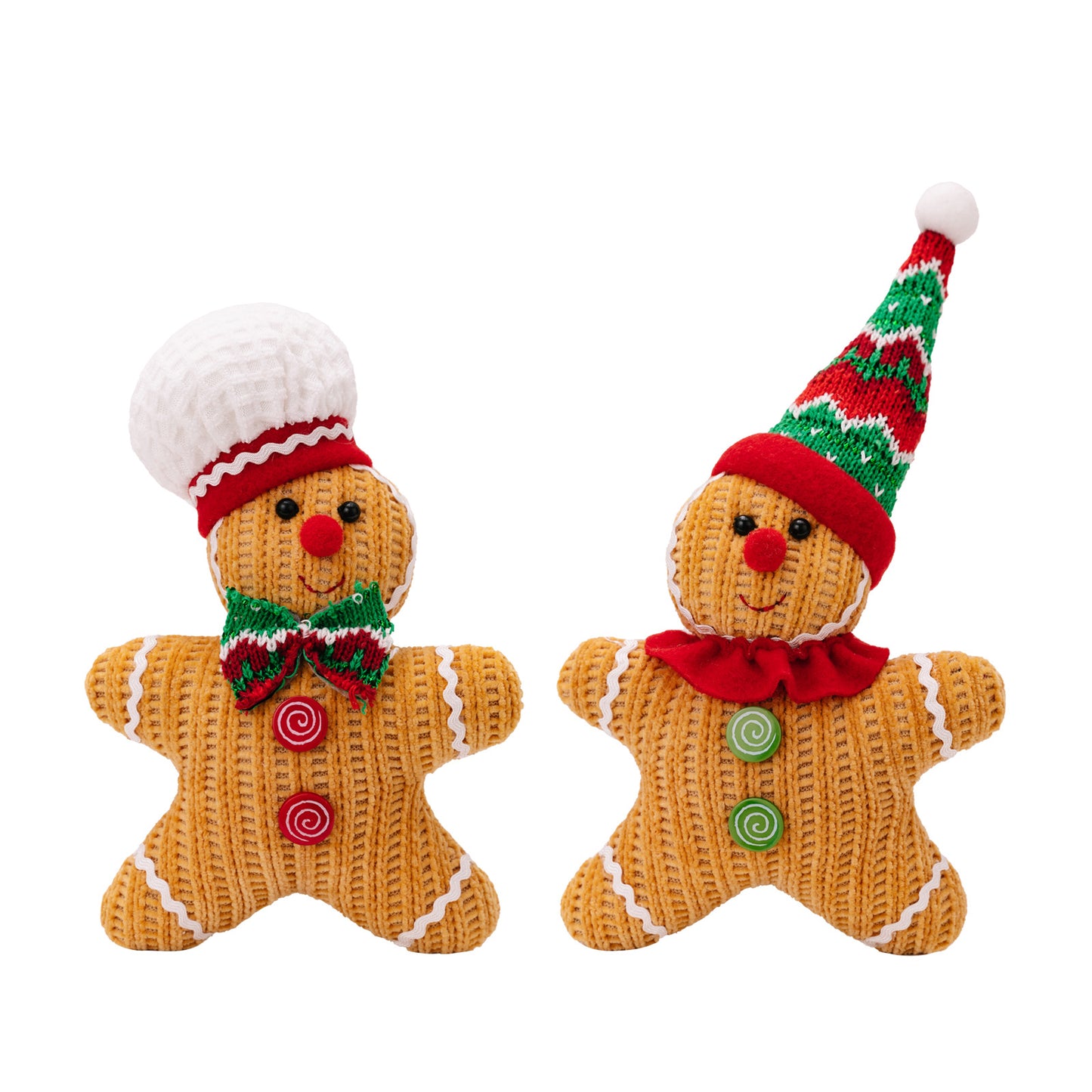 2Pack Ginger Man Pendants Christmas Tree Hanging Gingerbread Man Doll Ornaments Xmas Decorations