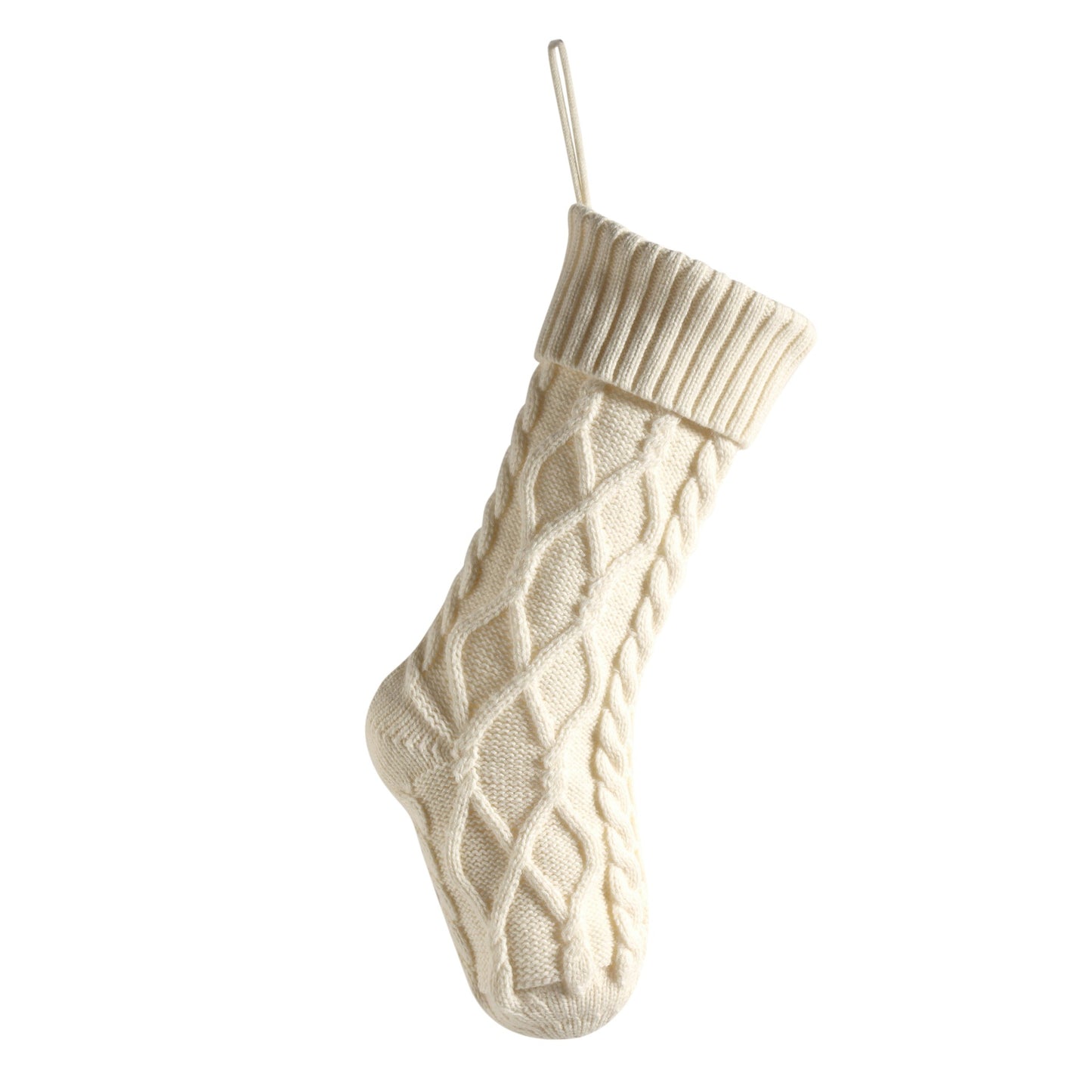 Christmas Decorations Knitted Twist Stocking Double Diamond Large  Gift Bag Xmas Tree  Hanging Home Fireplace Ornament 18"
