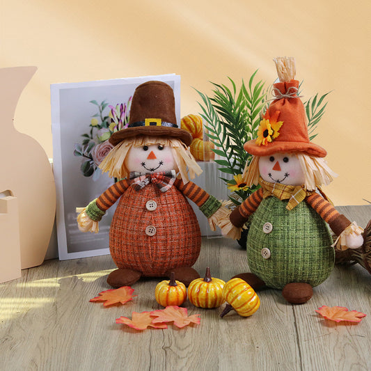 Thanksgiving Decorations Sunflower Strawman Doll Tabletop Ornaments Harvest Festival Home Decor Gifts