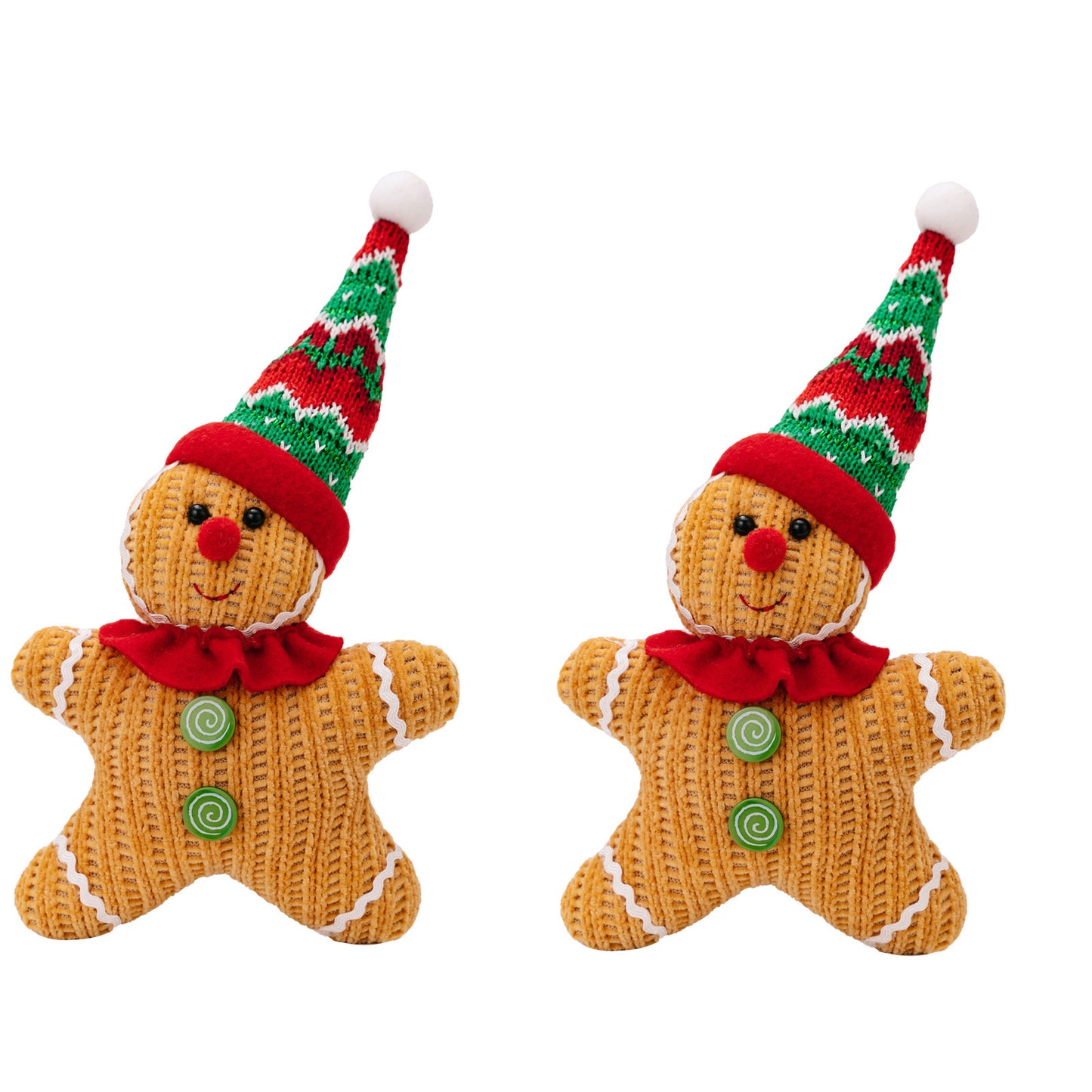 2Pack Ginger Man Pendants Christmas Tree Hanging Gingerbread Man Doll Ornaments Xmas Decorations