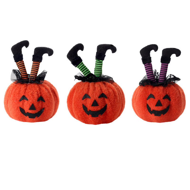 Halloween Decorations Witch Feet Pumpkin Doll Ornaments Party Decoration Props Home Table Decor