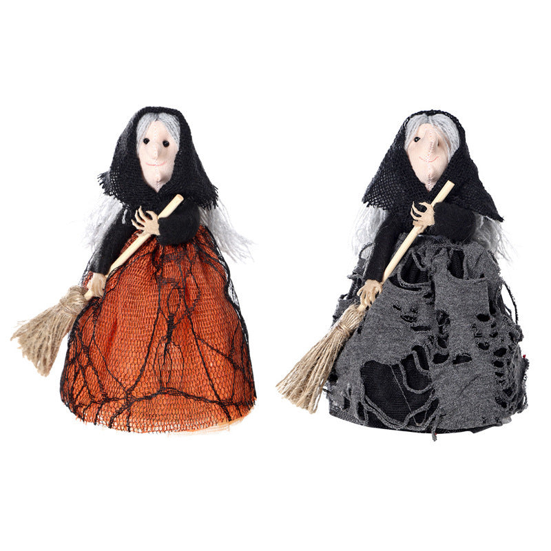 Halloween Witch Broom Ornaments for Home Decor Tree Topper Holiday Party Props Room DecorationsGifts