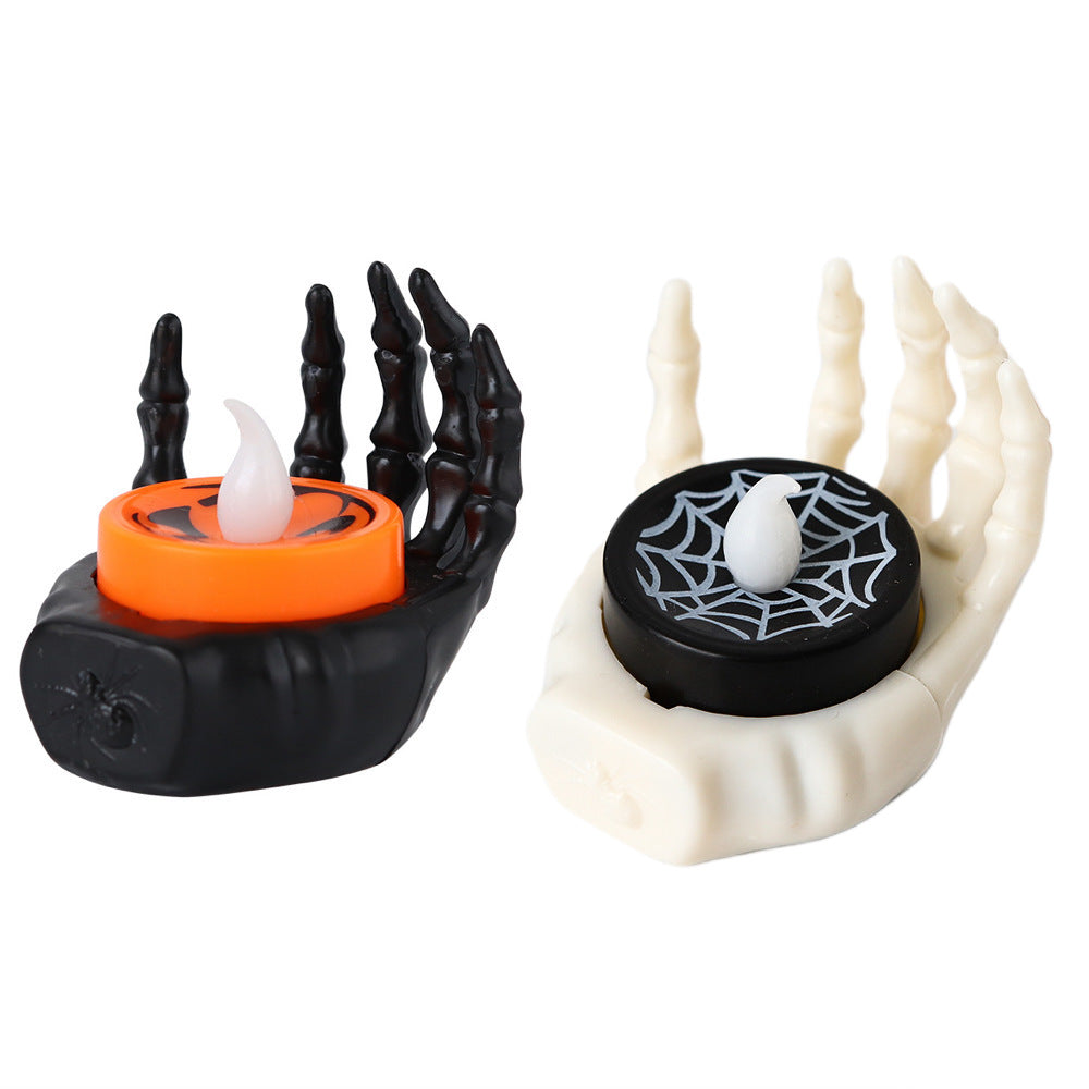 2PCS LED Night Lamp Halloween Decorations Palm Pumpkin Candle Light Table Ornaments Pub Ambient lighting Party Props