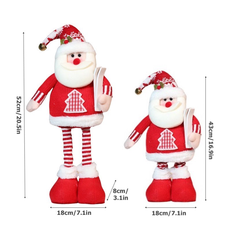 Christmas Cartoon Telescope Doll Knitted Santa Heart Snowman Ornaments Deer Decorations Xmas Gift Window Home Decor