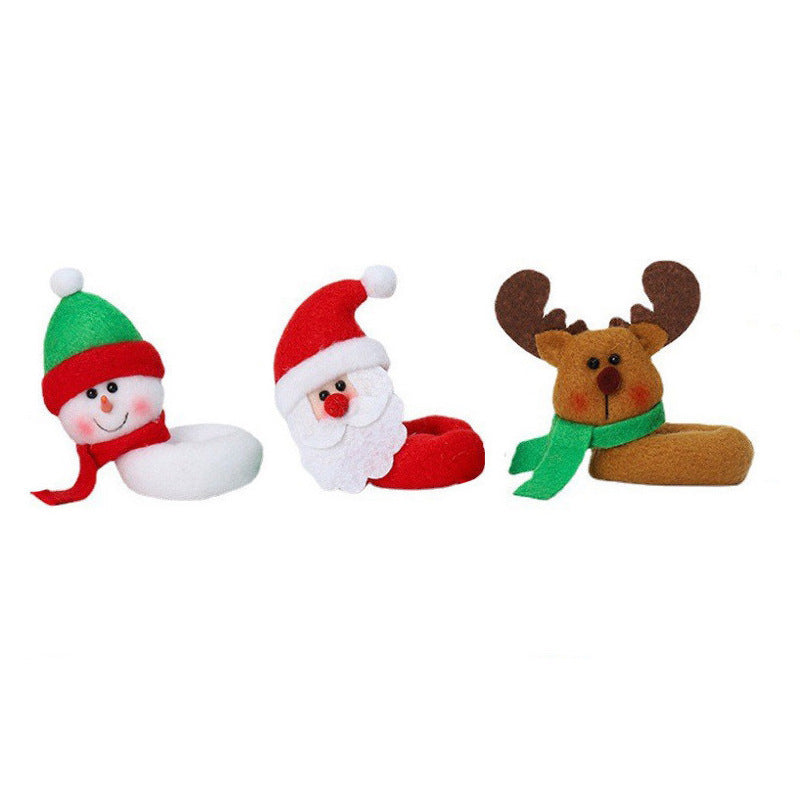 3Pack Lint Wine Cup Hug Christmas Decorations Bottle Holder Santa Snowman Ornaments Holiday Party Homecor