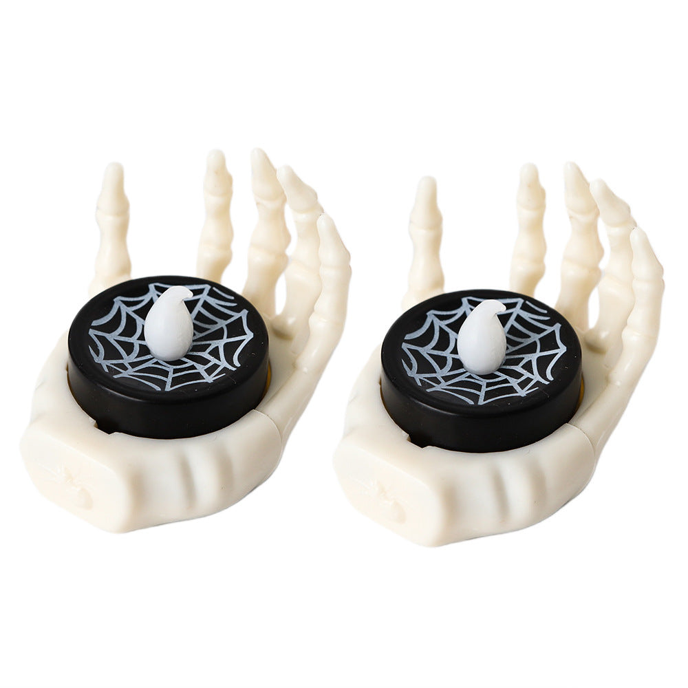 2PCS LED Night Lamp Halloween Decorations Palm Pumpkin Candle Light Table Ornaments Pub Ambient lighting Party Props
