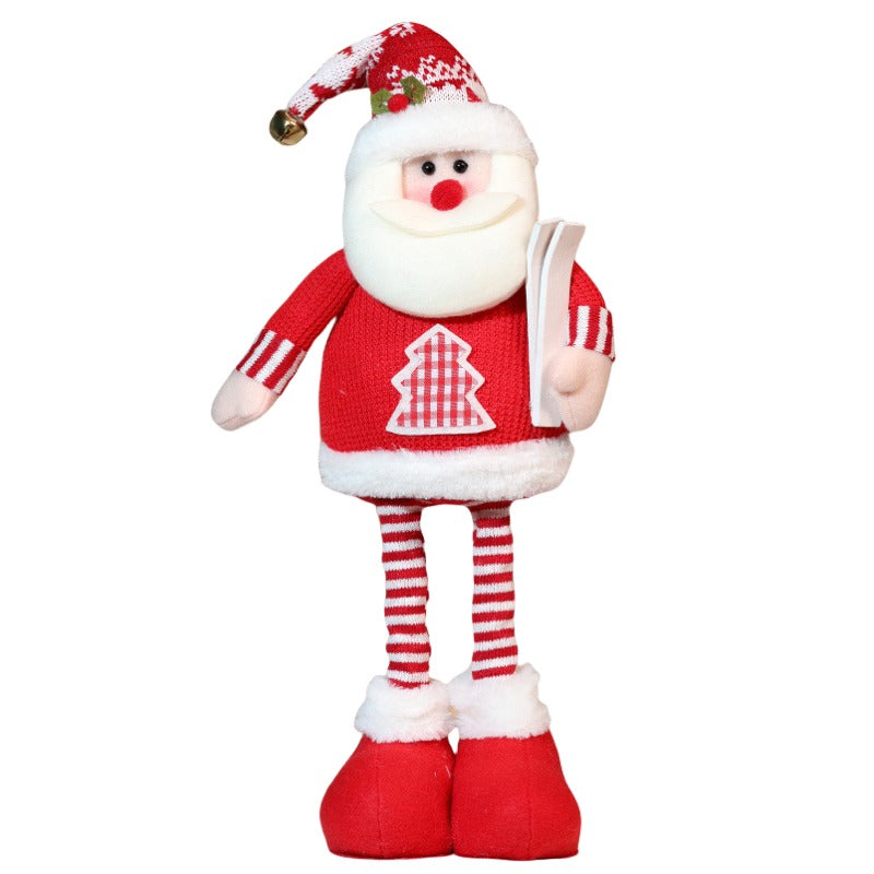 Christmas Cartoon Telescope Doll Knitted Santa Heart Snowman Ornaments Deer Decorations Xmas Gift Window Home Decor