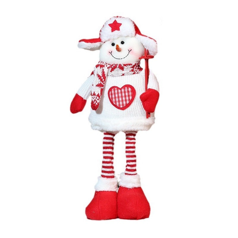 Christmas Cartoon Telescope Doll Knitted Santa Heart Snowman Ornaments Deer Decorations Xmas Gift Window Home Decor