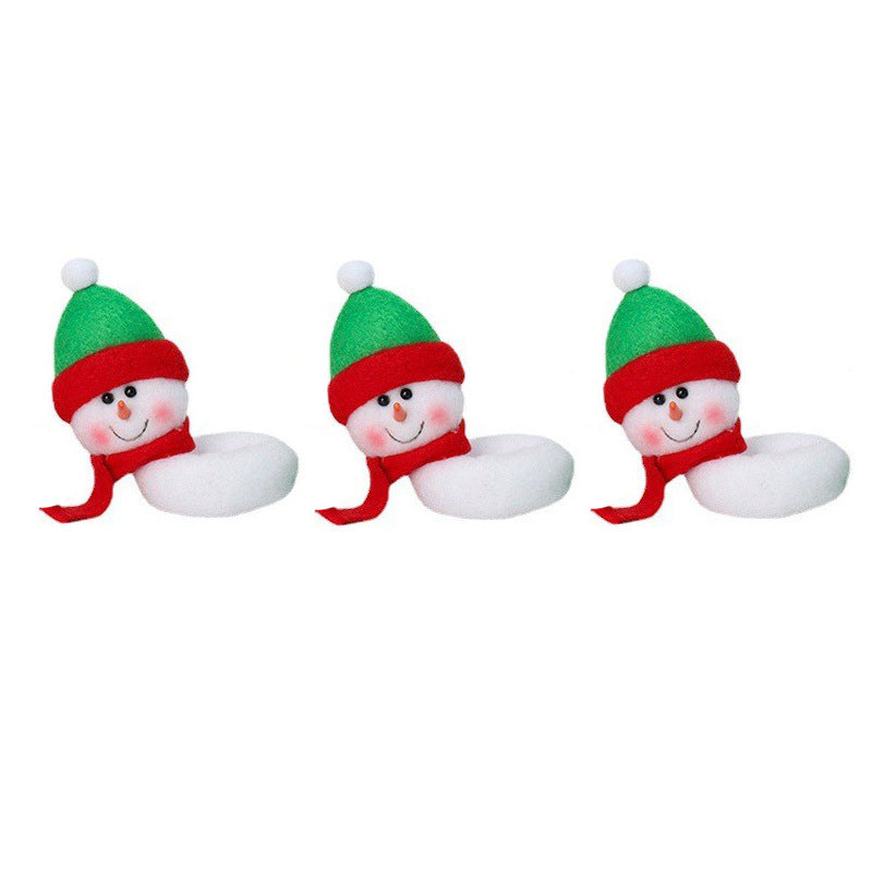 3Pack Lint Wine Cup Hug Christmas Decorations Bottle Holder Santa Snowman Ornaments Holiday Party Homecor