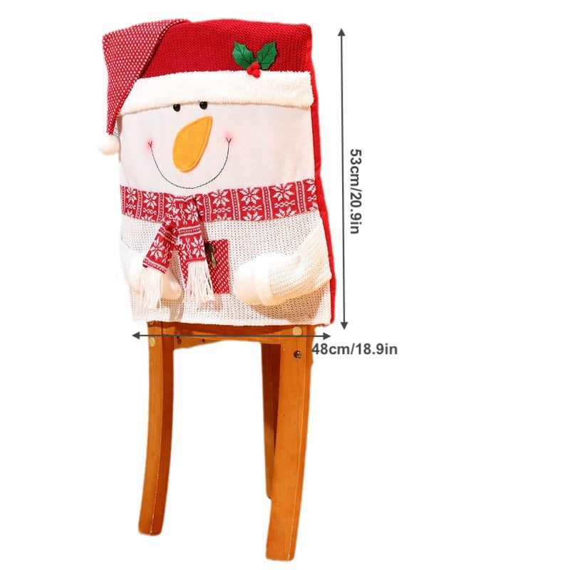Christmas Decorations Faceless Santa Chair Covers Party Dinning Room Ornaments Snowman Seat Cover Festive Home Decor
