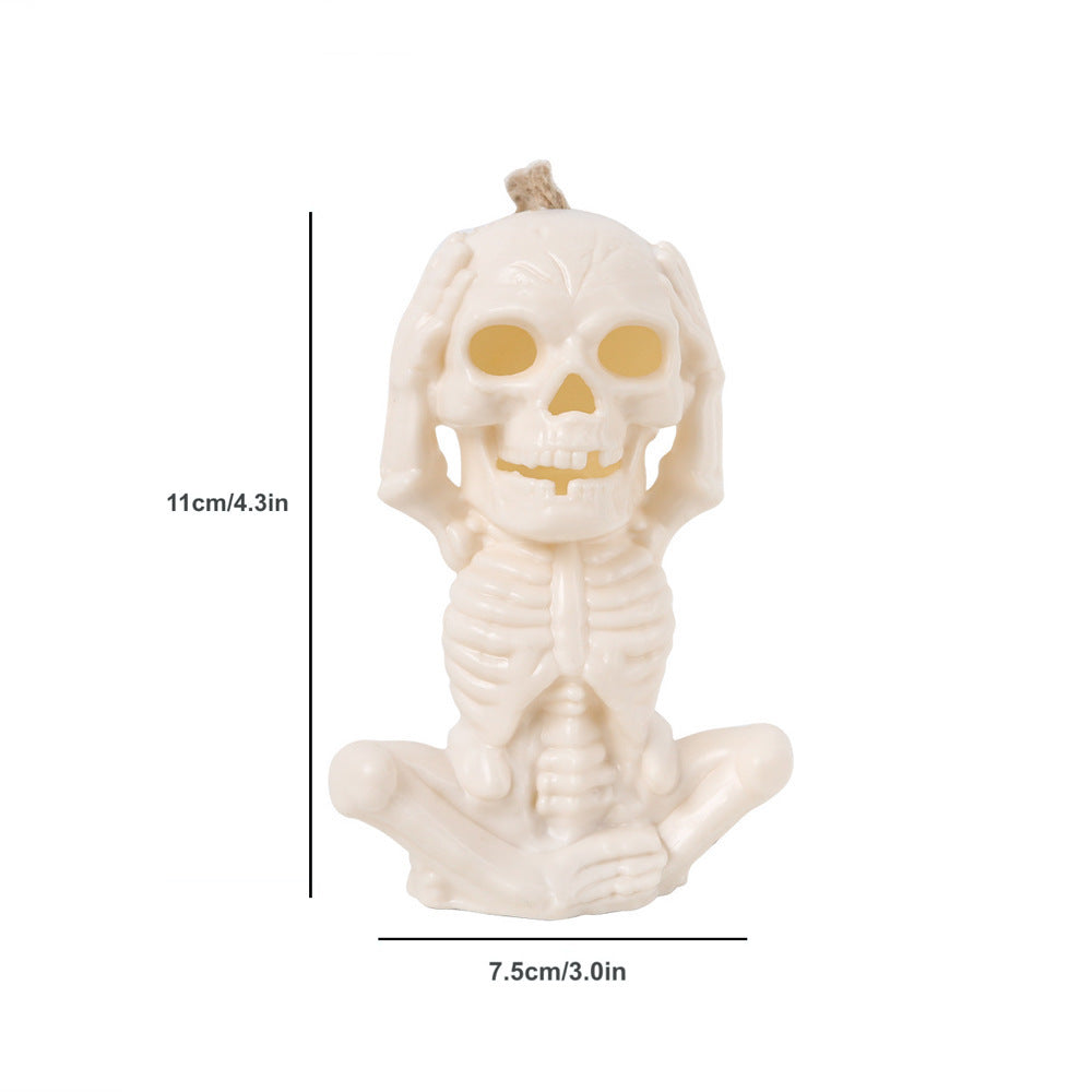 2Pack LED Skull Lights for Halloween Decorations Portable Skeleton Flash Night Lamp Spooky Hanging Ornaments