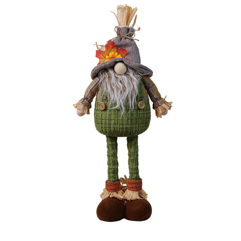 Maple Sunflower Gnome Thanksgiving Decorations Telescope Dwarf Fall Harvest Festival Doll Ornaments Home Decor Shop Window Displays Autumn Gift