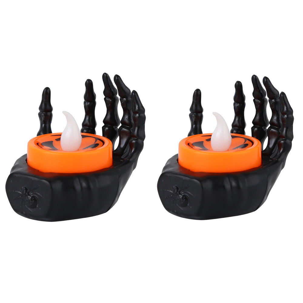 2PCS LED Night Lamp Halloween Decorations Palm Pumpkin Candle Light Table Ornaments Pub Ambient lighting Party Props