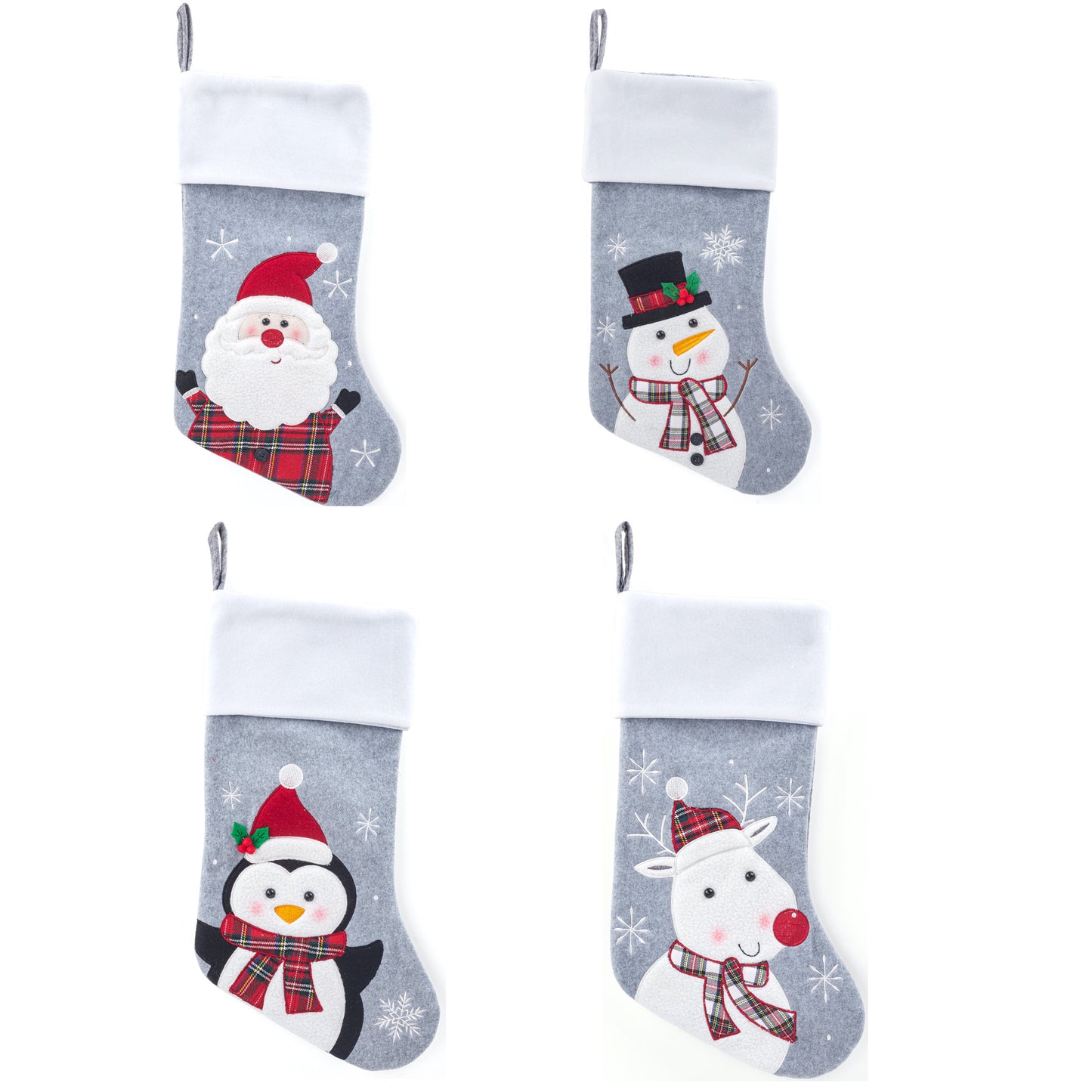 Christmas Stocking Decorations Cartoon Santa Snowman Socks Gifts Candy Bag Xmas Tree Hanging Ornaments Holiday Decor