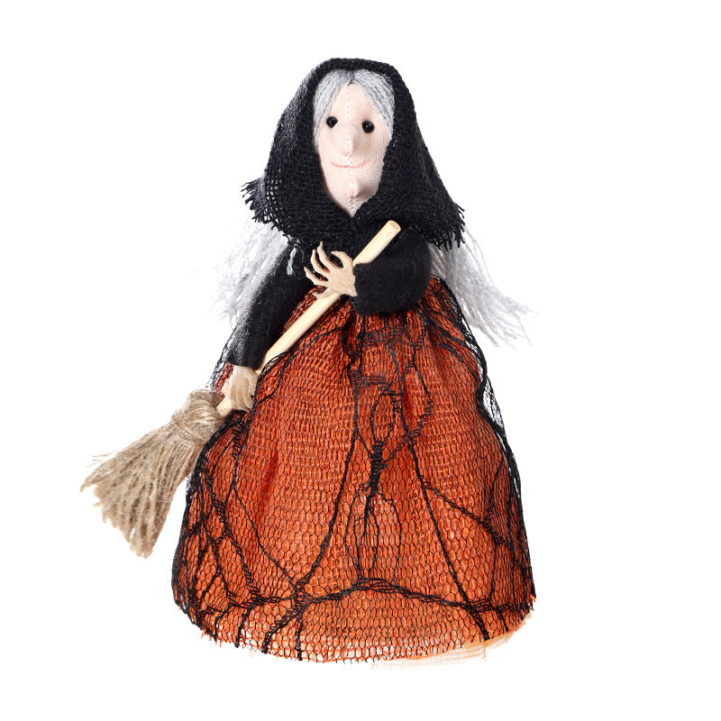 Halloween Witch Broom Ornaments for Home Decor Tree Topper Holiday Party Props Room DecorationsGifts
