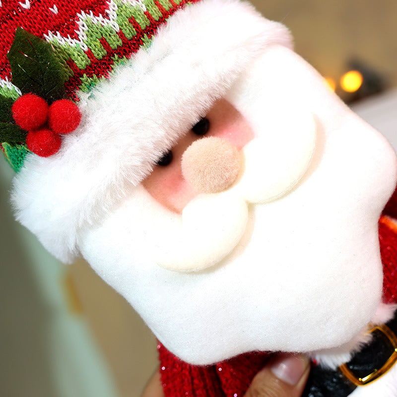 Christmas Telescope Doll Ornaments Stripe Plaid Snowman Santa Decorations Holiday Window Decoration Gift