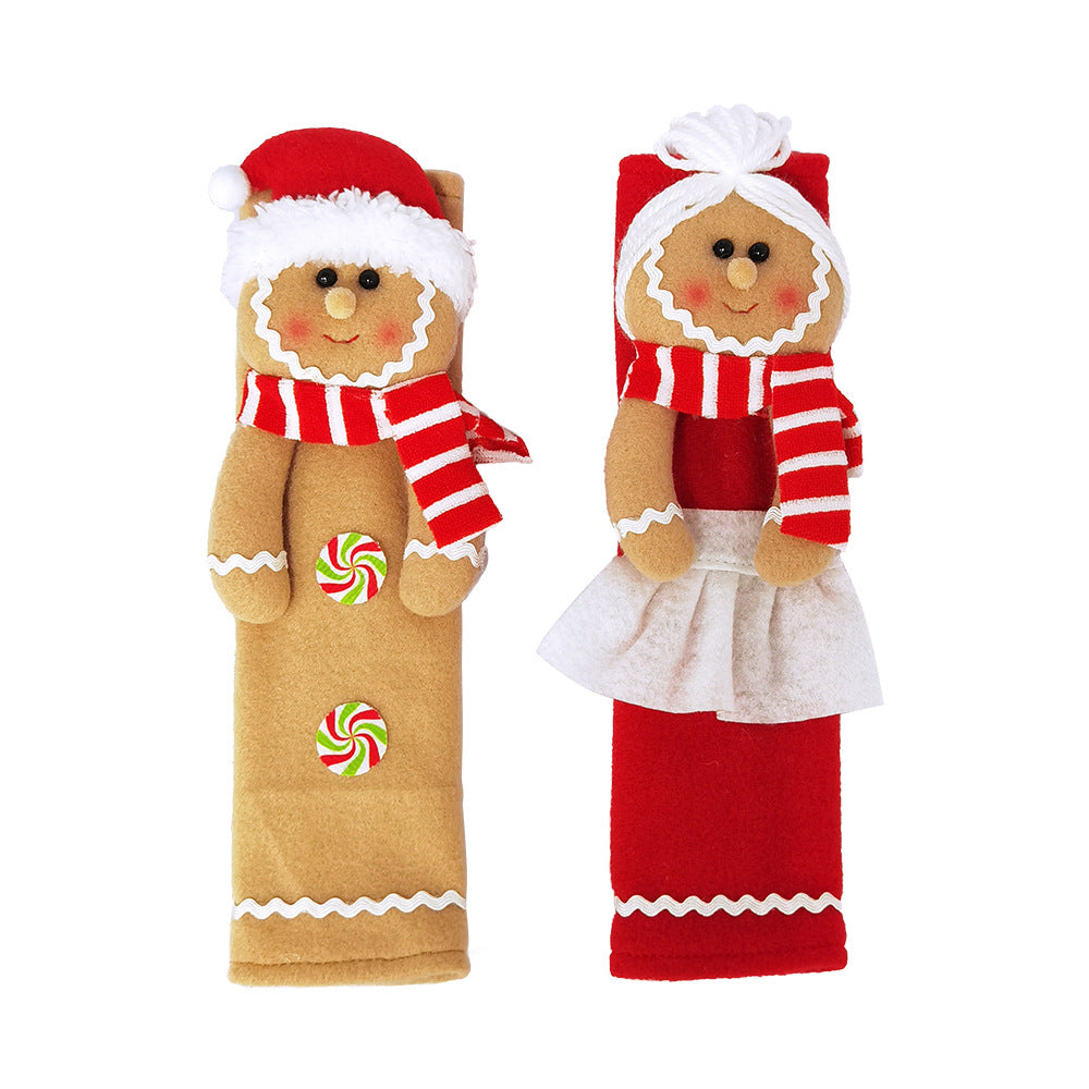Christmas Decorations Gingerbread Man Fridge Handle Covers Festive Home Decor Xmas Gift