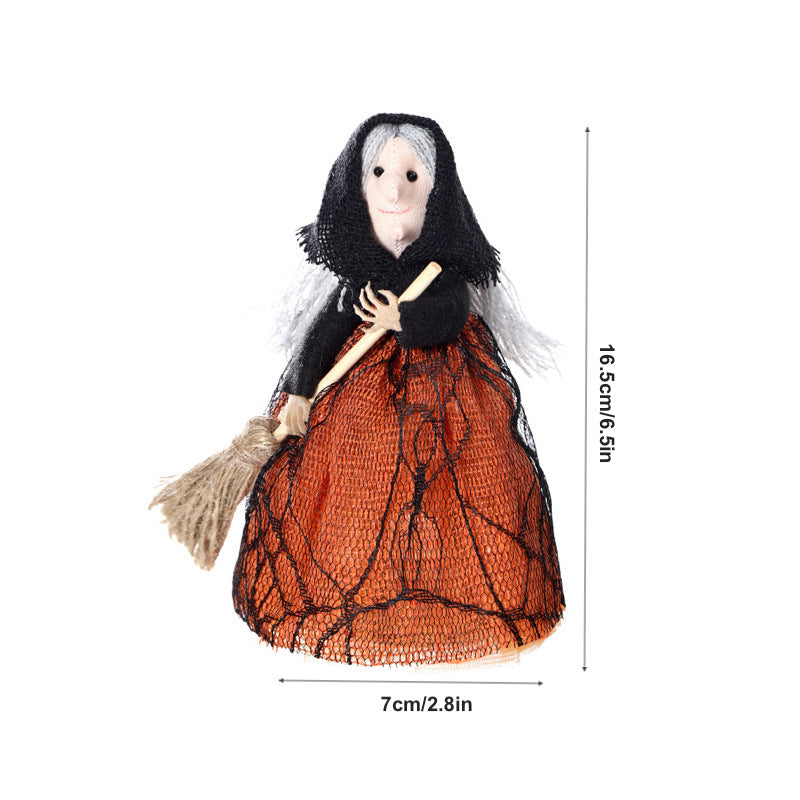 Halloween Witch Broom Ornaments for Home Decor Tree Topper Holiday Party Props Room DecorationsGifts