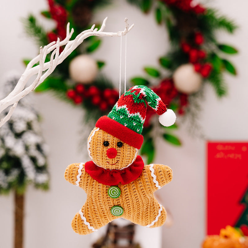 2Pack Ginger Man Pendants Christmas Tree Hanging Gingerbread Man Doll Ornaments Xmas Decorations