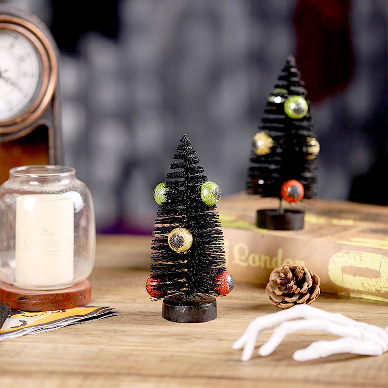 Halloween Decorations Scared Eyeballs Decorative Tree Tabletop Mini Pine Tree Party Ornaments Holiday Decoration Home Decor