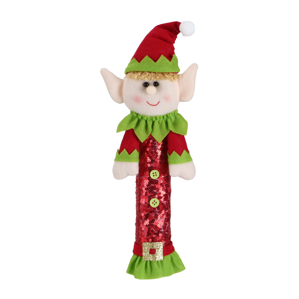 Christmas Decorations Fridge Handle Covers Lint Elf Doll Ornaments for Microwave Oven Festive Home Decor