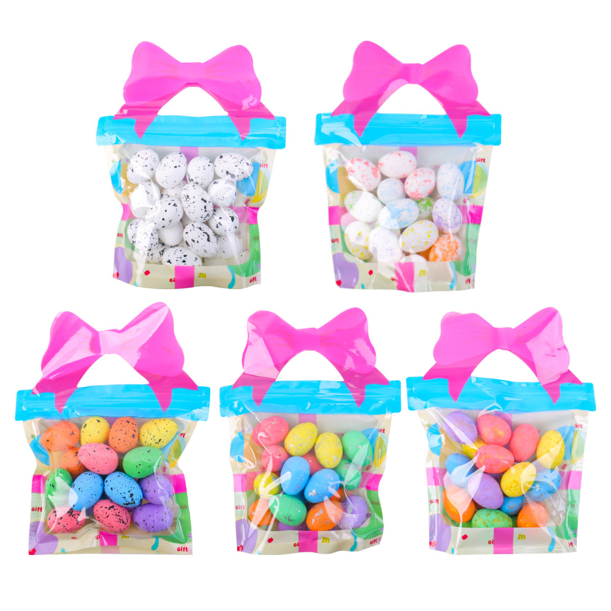 18PCS Foam Easter Eggs Holiday Party Decorations Artificial Spot Egg Gift Bag