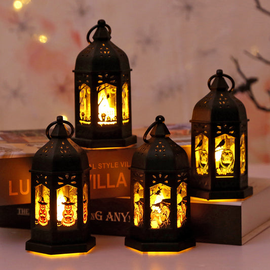 Halloween Decorations LED Pumpkin Lamp Electronic Candle Light Ornaments Holiday Party Supplies Prop Small Night Light Table Decoration