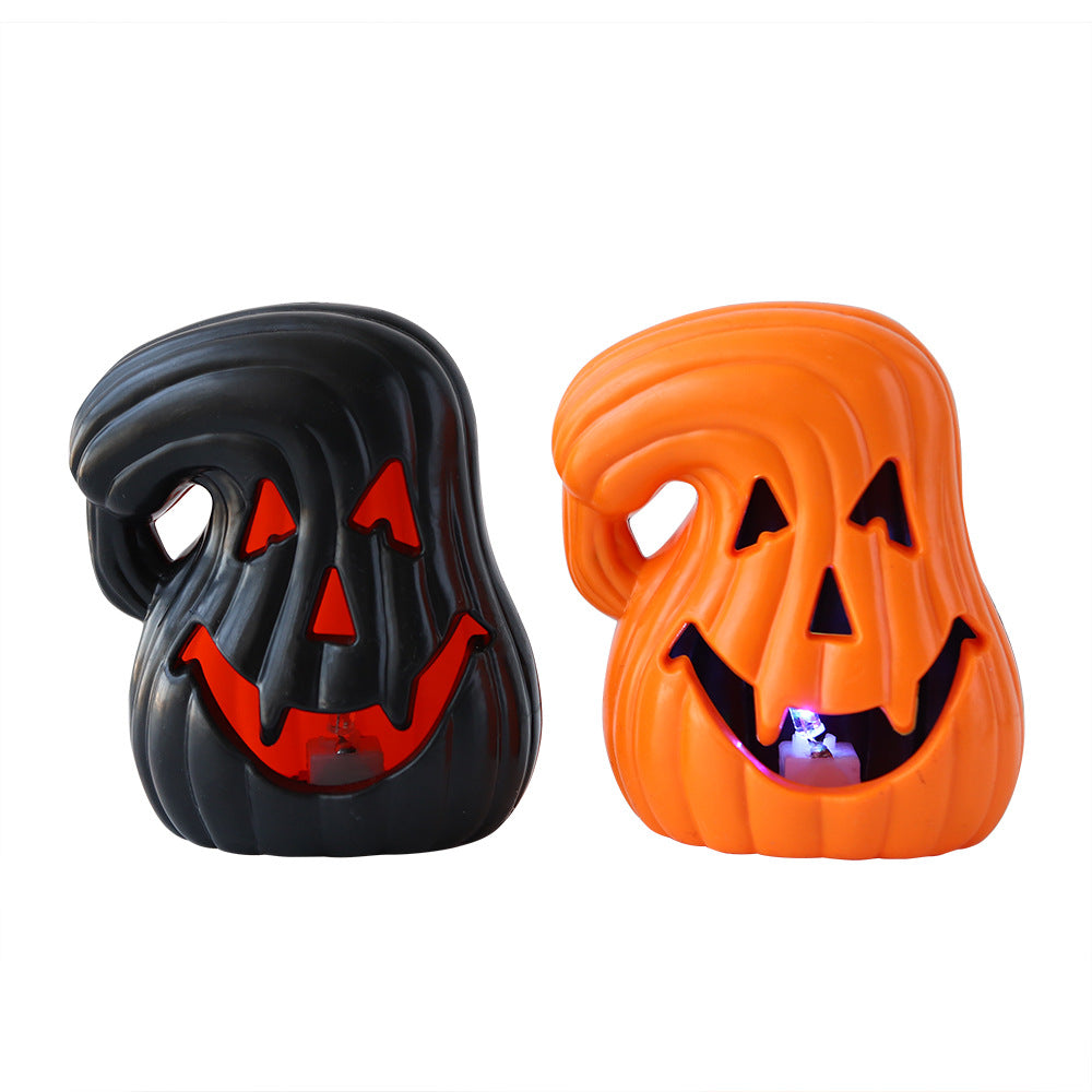 2Pack Creative Pumpkin Light LED Night Lamp Halloween Decorations Tilted Pumpkin Table Ornaments Party Props Holiday Home Decor